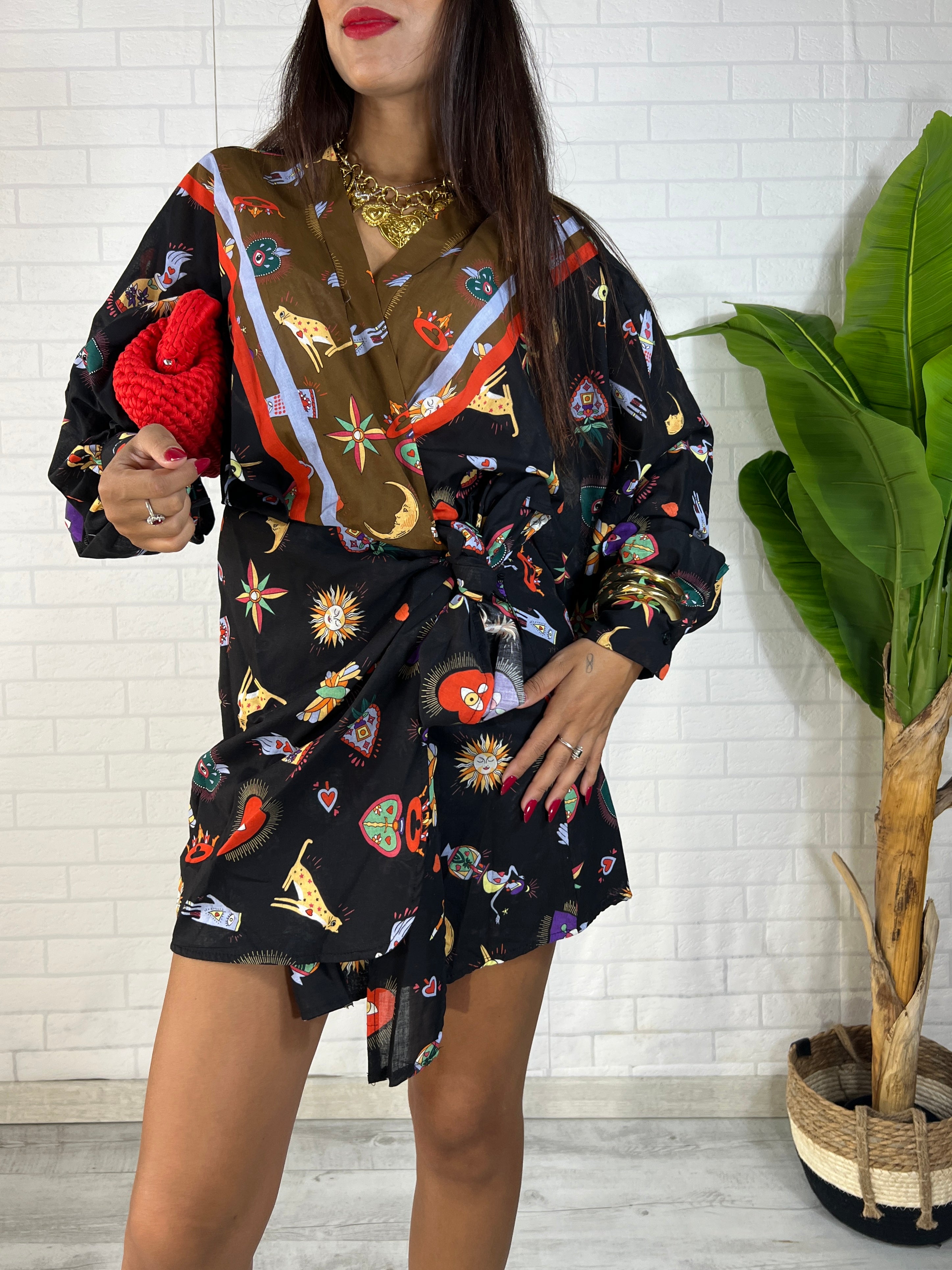 Abito Wrap Mystic Print