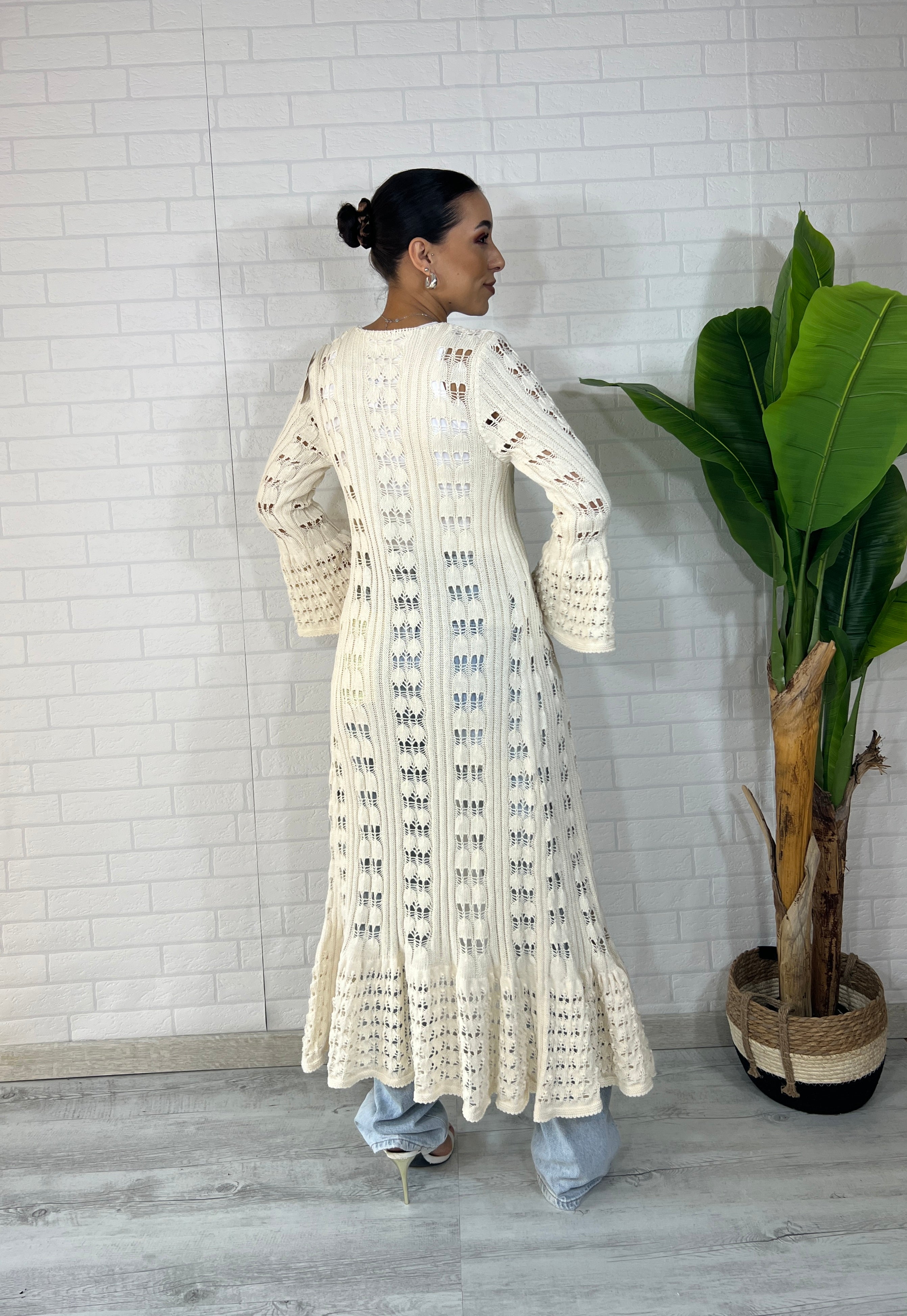 Cardigan Pietrasanta crochet naturale